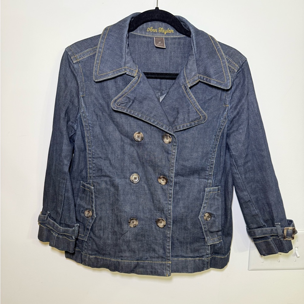 Ann Taylor Double-Breasted Denim Jacket
